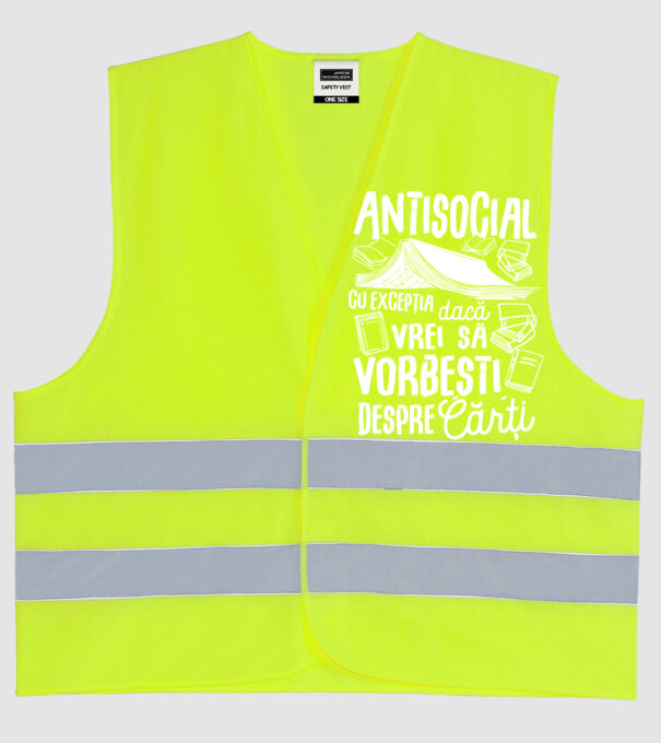 Antisocial, cu excepția dacă vrei să vorbești despre cărți model galben neon pe tricou