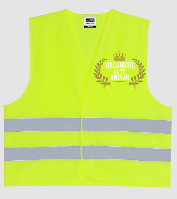 Anului Mecanicul auto model galben neon pe tricou