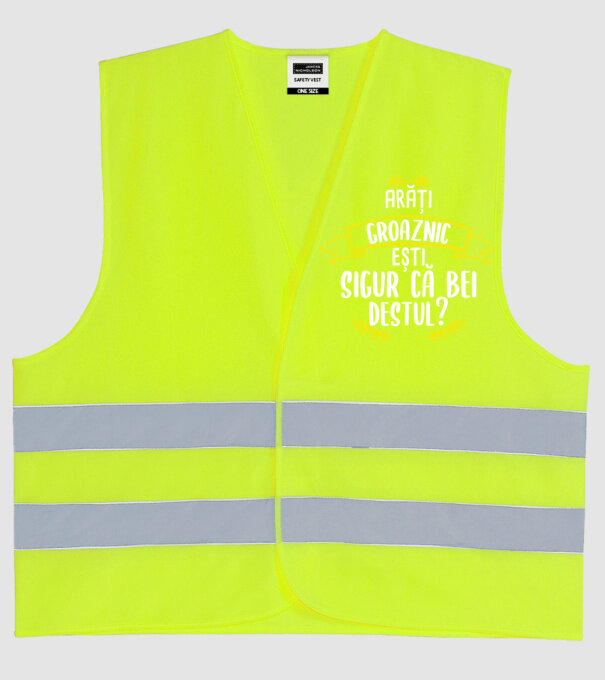arăți groaznic, ești sigur că bei destul? model galben neon pe tricou
