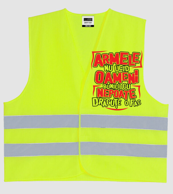 Armele nu ucid oameni, bunicii cu nepoate drăguțe o fac model galben neon pe tricou