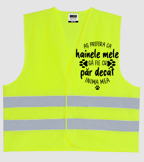 Aș prefera ca hainele mele să fie cu păr decât inima mea model galben neon pe tricou