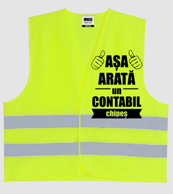 așa arată un contabil chipeș model galben neon pe tricou