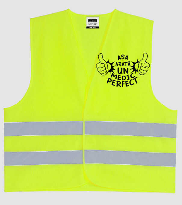 Așa arată un MEDIC perfect model galben neon pe tricou