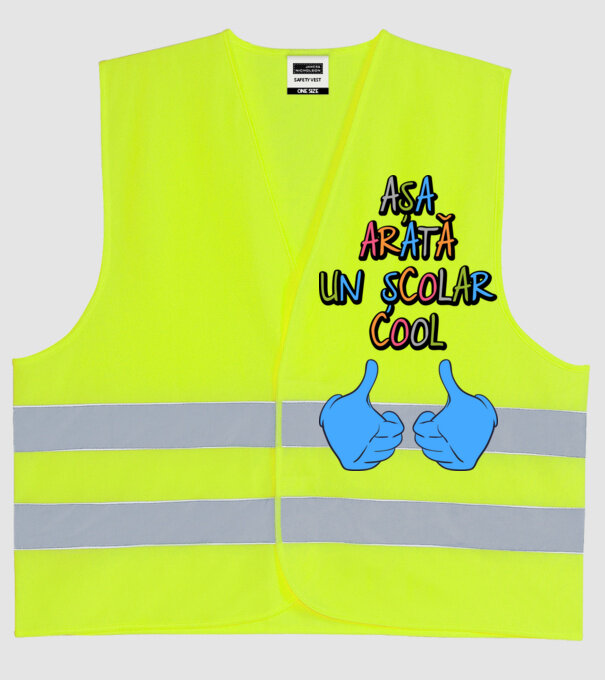 așa arată un școlar cool model galben neon pe tricou