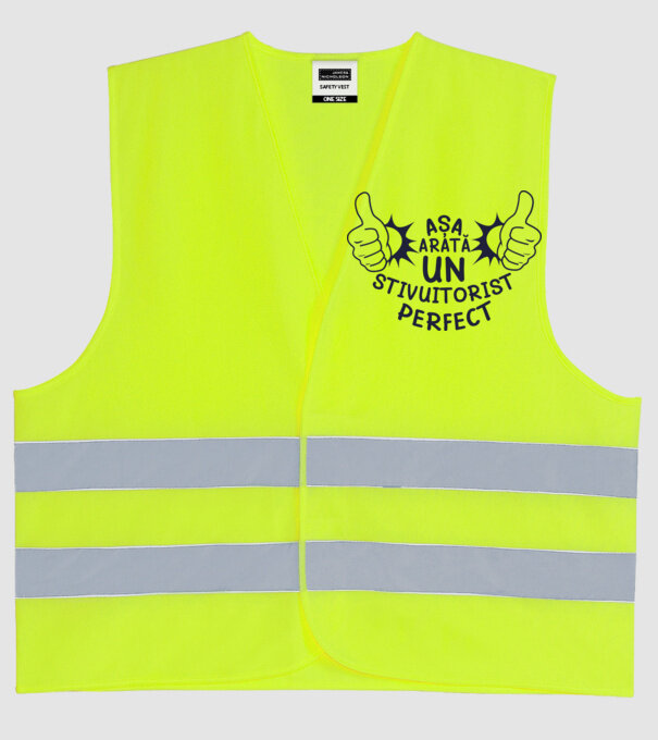 Așa arată un STIVUITORIST perfect model galben neon pe tricou