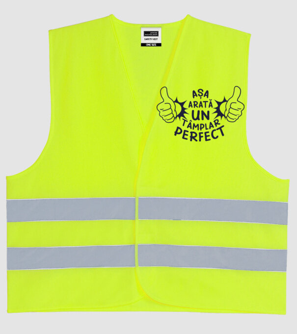 Așa arată un tâmplar perfect model galben neon pe tricou