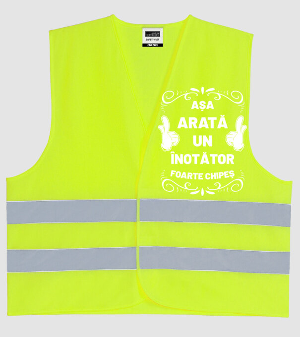 Așa arată un ÎNOTĂTOR foarte chipeș model galben neon pe tricou