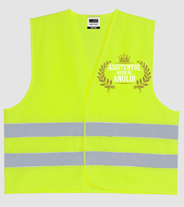 Asistentul medical al anului model galben neon pe tricou