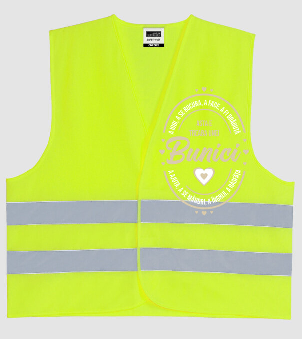 a iubi, a se bucura, a face, a fi drăguță, a ajuta, a se mândri, a îngriji, a răsfăța - asta e treaba unei bunici model galben neon pe tricou