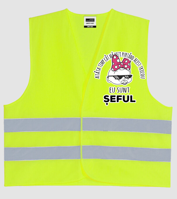atâta timp cât mă vezi purtând acest tricou, eu sunt șeful model galben neon pe tricou