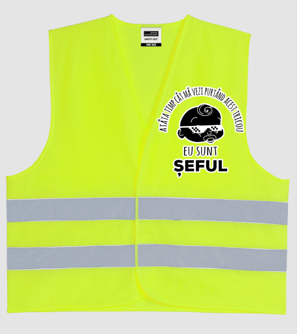atâta timp cât mă vezi purtând acest tricou, eu sunt șeful model galben neon pe tricou