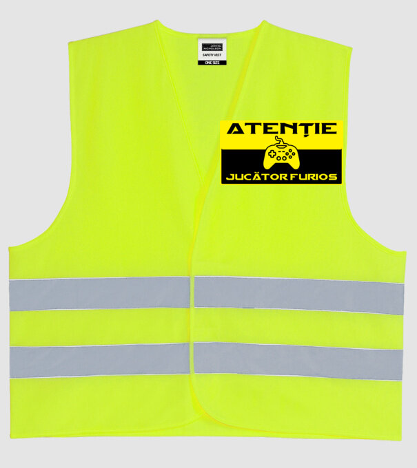 Atenție! Jucător furios model galben neon pe tricou