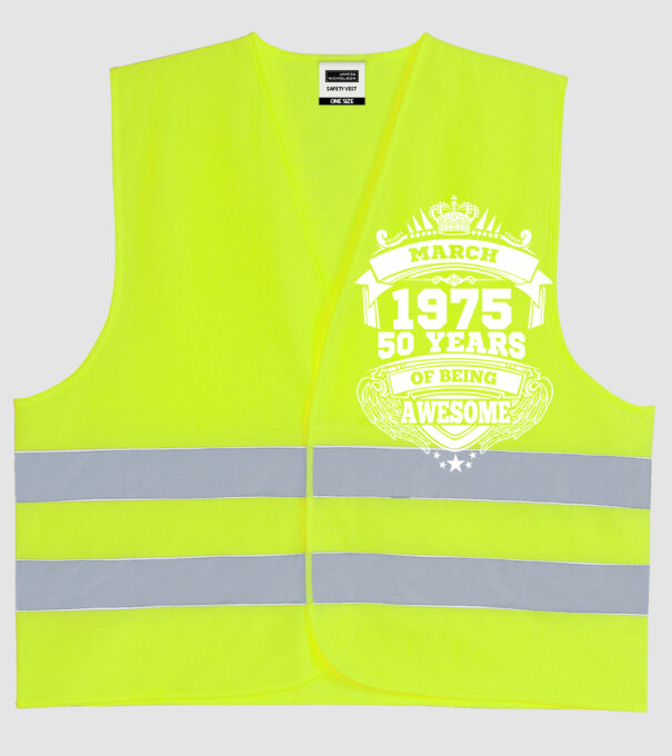 Awesome being of april 1975 model galben neon pe tricou
