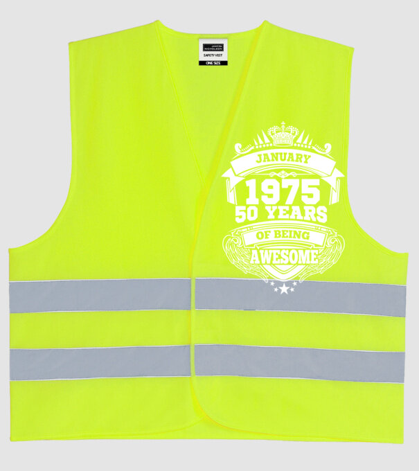 Awesome being of january 1975 model galben neon pe tricou