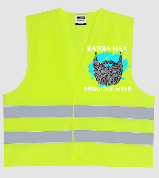 barba mea - regulile mele model galben neon pe tricou