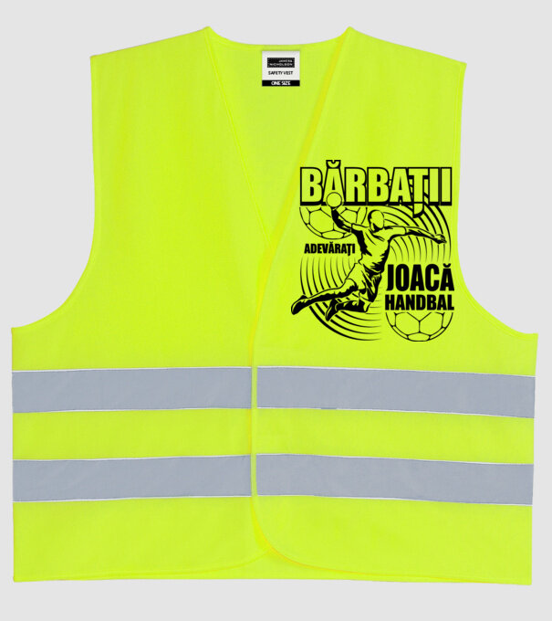 Bărbații adevărați joacă handbal model galben neon pe tricou