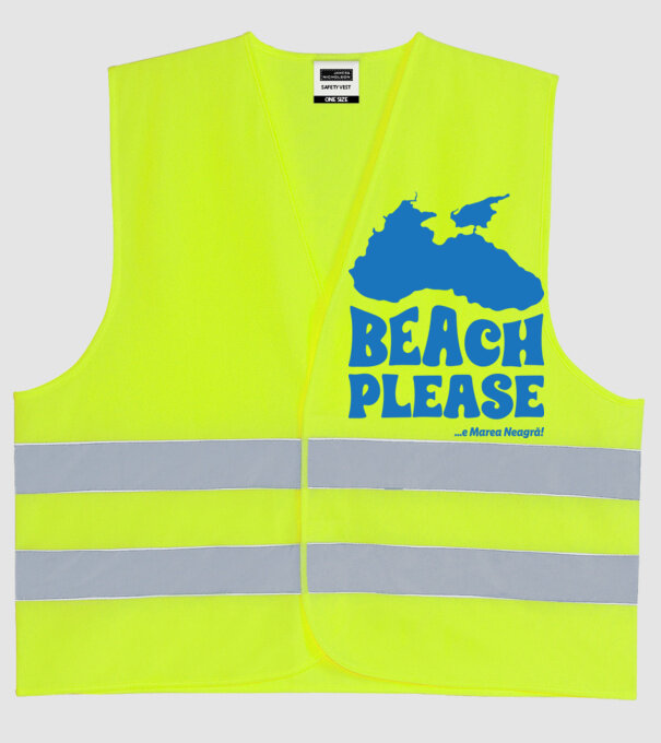 Beach please, e Marea Neagră! model galben neon pe tricou