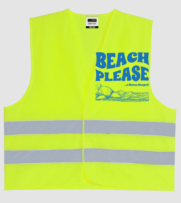 Beach please, e Marea Neagră! model galben neon pe tricou