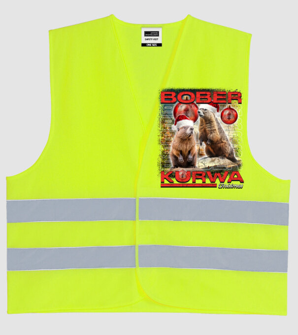 Bober kurwa christmas universe model galben neon pe tricou