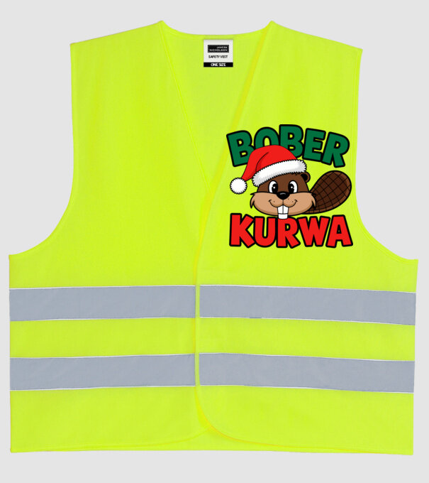 Bober kurwa xmas model galben neon pe tricou