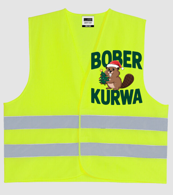 Bober kurwa xmas model galben neon pe tricou