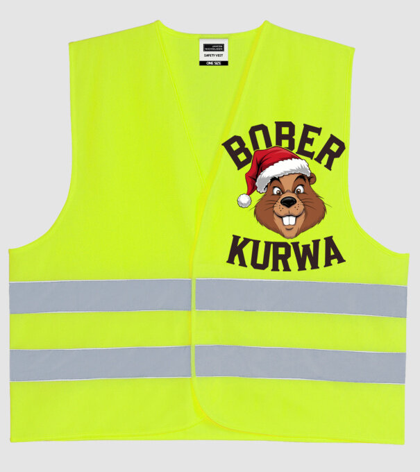 Bober kurwa xmas model galben neon pe tricou