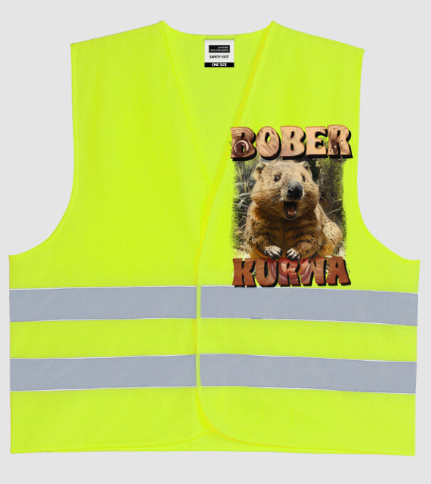 BOBER wombat model galben neon pe tricou