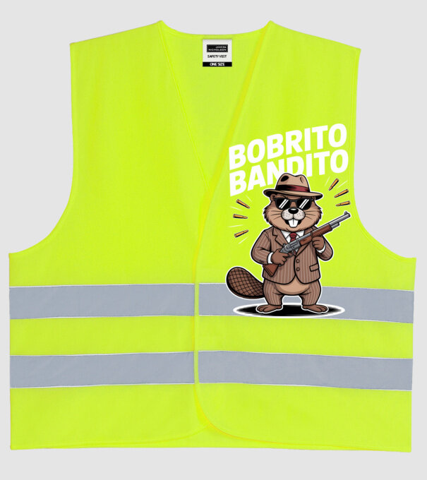 Bobrito Bandito model galben neon pe tricou