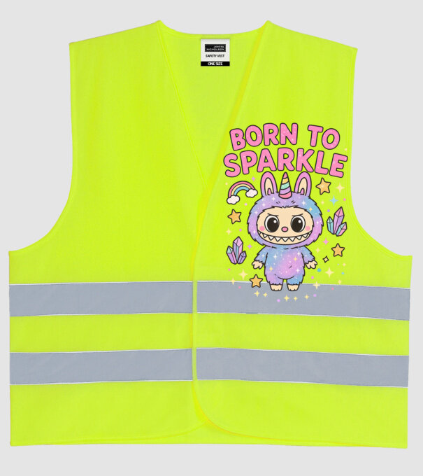 Born to sparkle model galben neon pe tricou