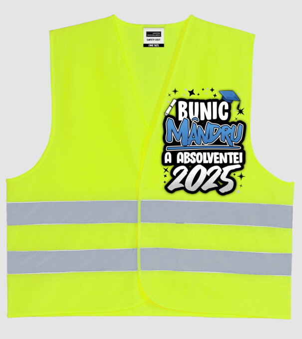 Bunic MÂNDRU a absolventei model galben neon pe tricou
