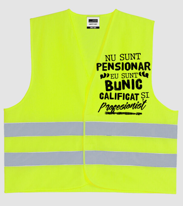 Bunicul profesionist model galben neon pe tricou