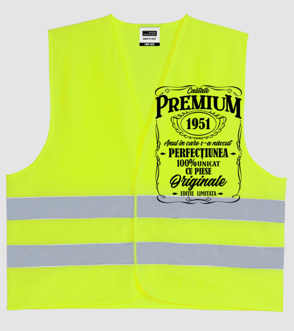 calitate premium -1951 - anul în care s-a născut - perfecțiunea - 100% unicat, cu piese originale, ediție limitată model galben neon pe tricou