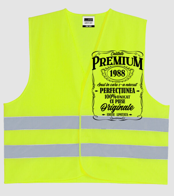 calitate premium -1988 - anul în care s-a născut - perfecțiunea - 100% unicat, cu piese originale, ediție limitată model galben neon pe tricou
