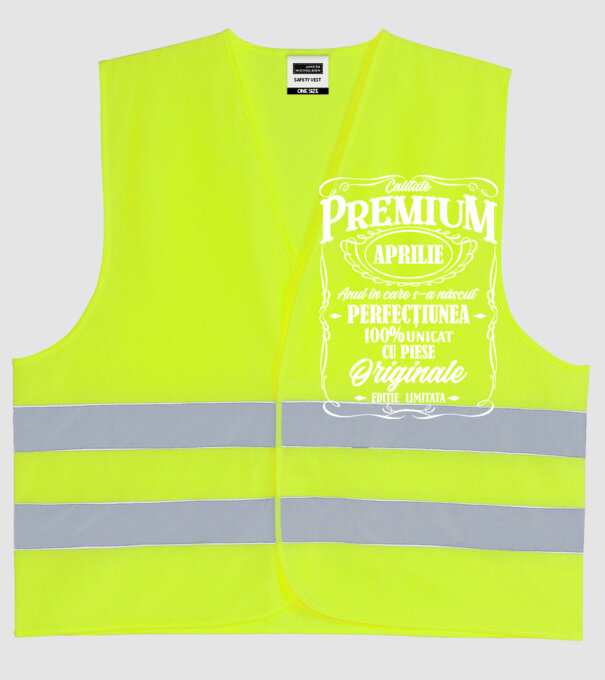 calitate premium -aprilie- anul în care s-a născut - perfecțiunea - 100% unicat, cu piese originale, ediție limitată model galben neon pe tricou