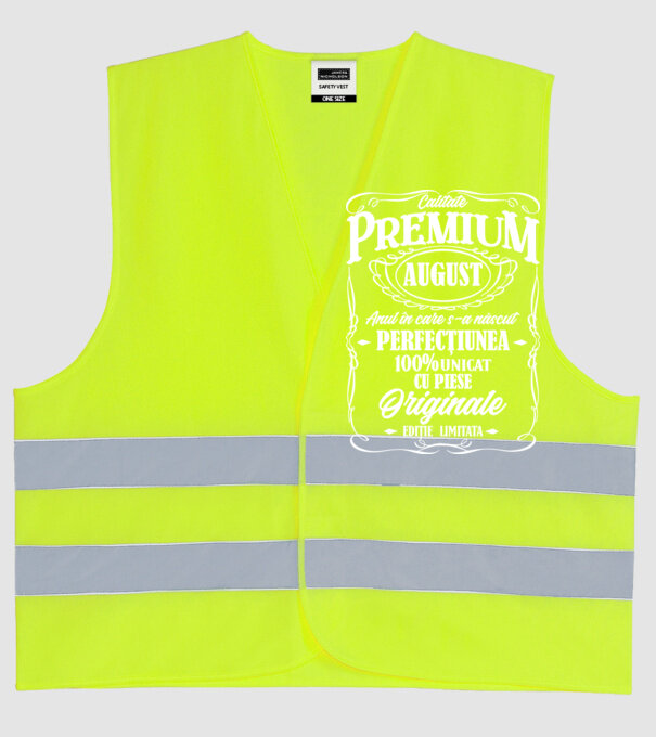 calitate premium -august- anul în care s-a născut - perfecțiunea - 100% unicat, cu piese originale, ediție limitată model galben neon pe tricou