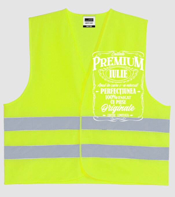 calitate premium -iulie- anul în care s-a născut - perfecțiunea - 100% unicat, cu piese originale, ediție limitată model galben neon pe tricou