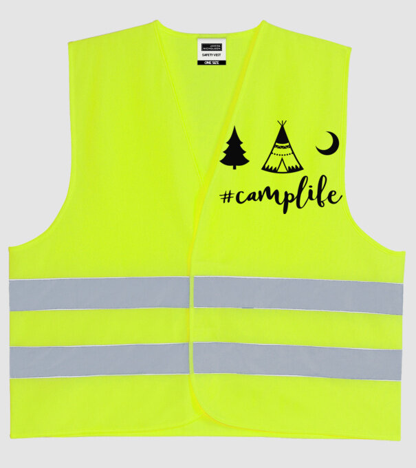 camplife model galben neon pe tricou