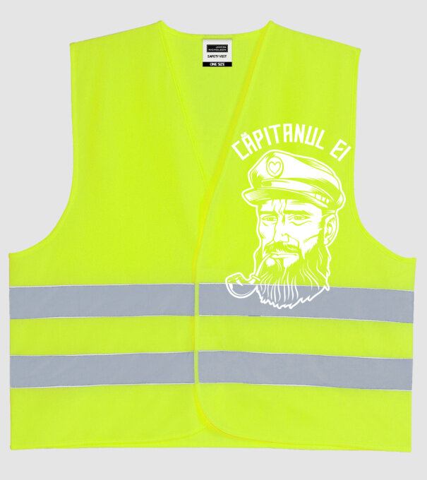 Căpitanul ei model galben neon pe tricou