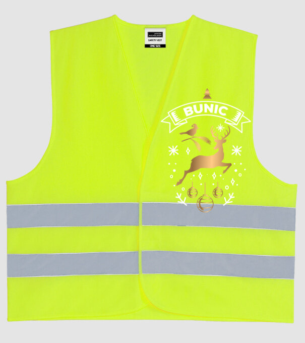 bunic christmas model galben neon pe tricou