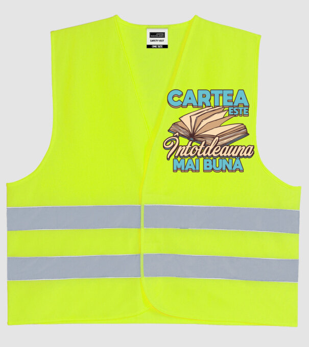 Cartea este ÎNTOTDEAUNA mai bună D7556260-01 model galben neon pe tricou