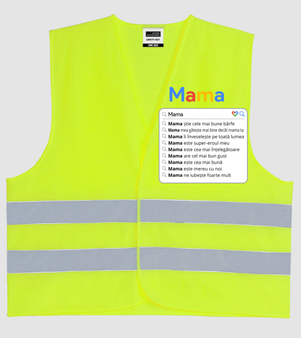 căutare Google Mama model galben neon pe tricou