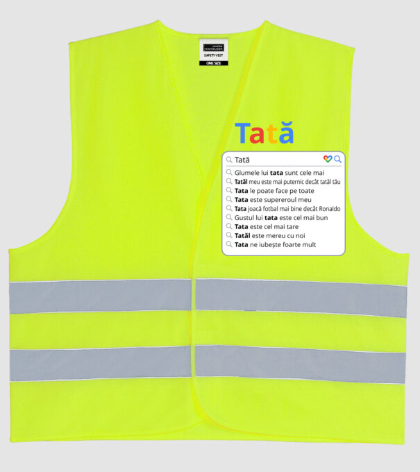căutare Google Tată model galben neon pe tricou