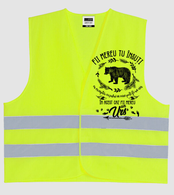 fii mereu tu însuți, cu excepția cazului în care poți fi un urs, în acest caz fii mereu un urs! model galben neon pe tricou