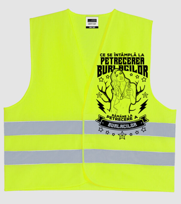 Ce se întâmplă la petrecerea burlacilor, rămâne la petrecere a burlacilor model galben neon pe tricou
