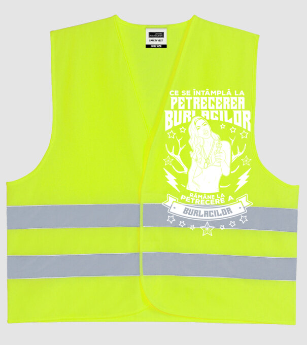 Ce se întâmplă la petrecerea burlacilor, rămâne la petrecere a burlacilor model galben neon pe tricou