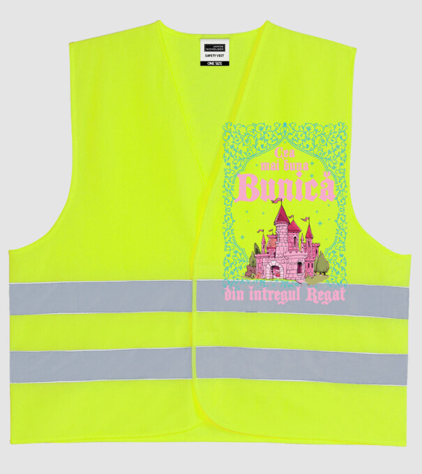 Cea mai bună bunică din întregul regat model galben neon pe tricou