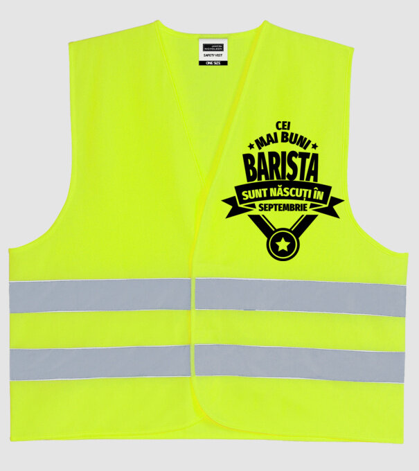 Cei mai buni barista sunt născuți în septembrie model galben neon pe tricou