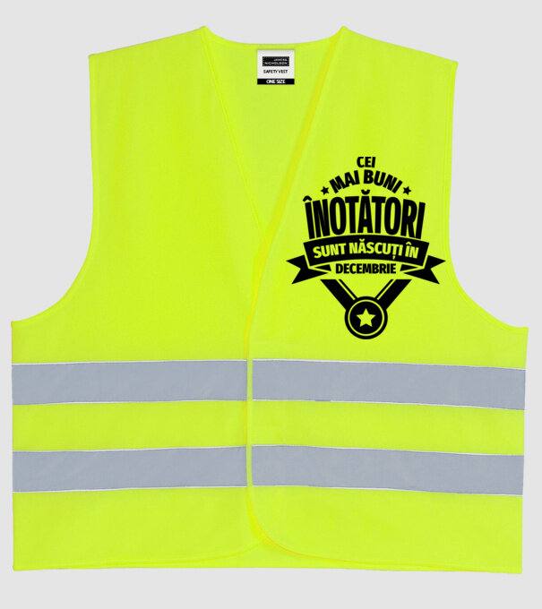 Cei mai buni înotători sunt născuți în Decembrie model galben neon pe tricou