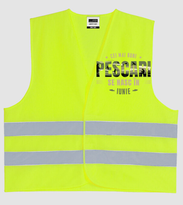Cei mai buni pescari se nasc în iunie model galben neon pe tricou