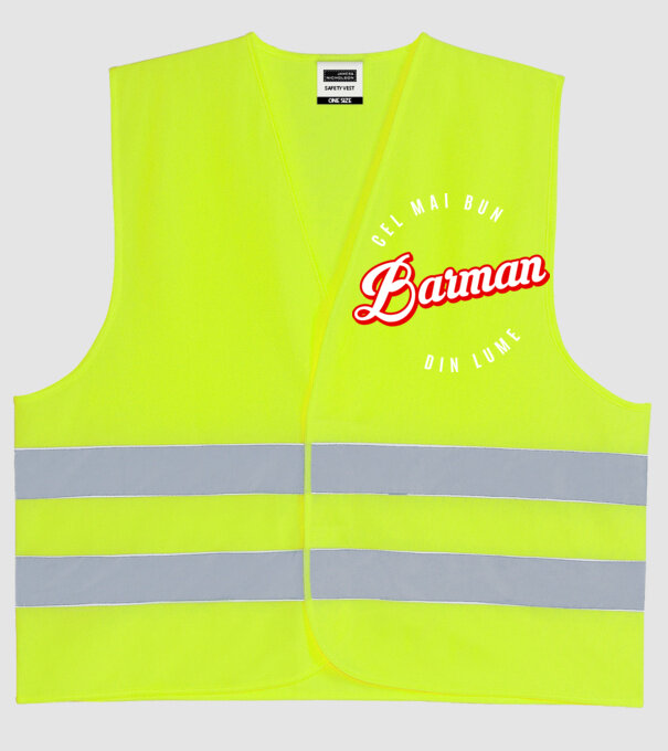 Cel mai bun BARMAN din lume model galben neon pe tricou